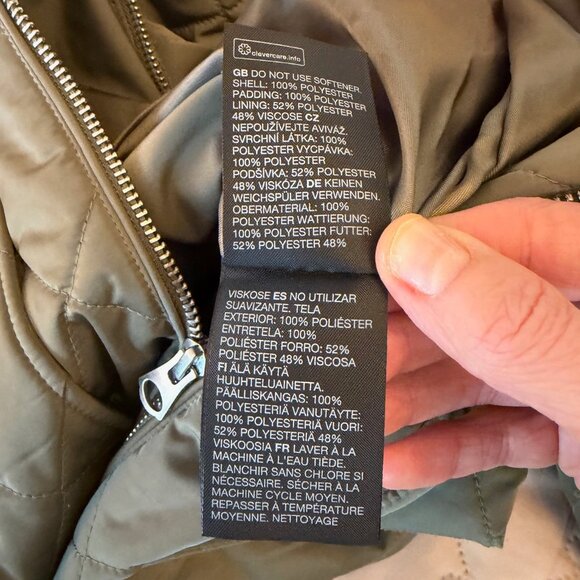 & OTHER STORIES Diamond-Quilted Jacket in Khaki Size XS - Picture 12 of 13